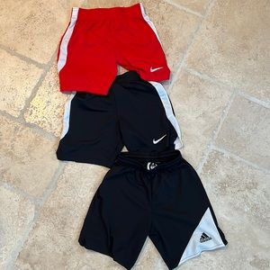 Boys Nike / Adidas Soccer Shorts - Red & Black Size XS. EUC